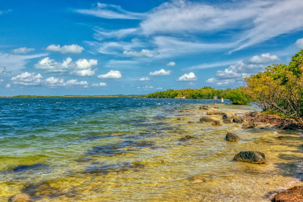 Rustic traditional beach in the Florida Keys.